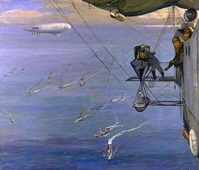 “Un convoy en el mar”, (1918).