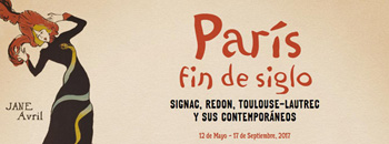 Cartel de la exposición “París, Fin de Siglo: Signac, Redon, Toulouse-Lautrec y sus contemporáneos”.