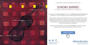 Cartel de la exhibición “Sonoro Empeño: A Música nas Coleccións ABANCA e Afundación”.